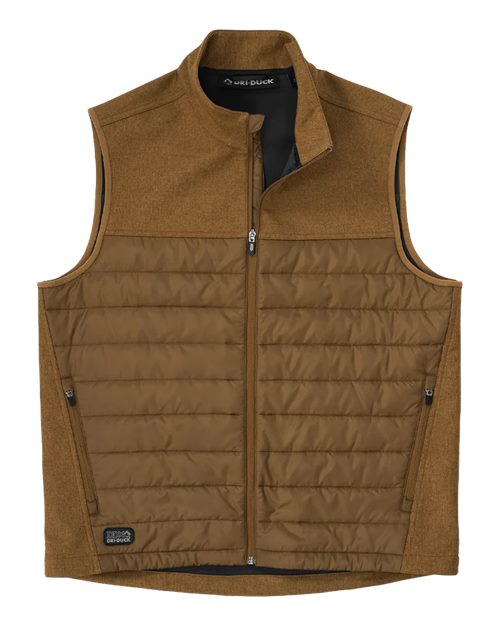 DRI DUCK Men's Summit Soft Shell Puffer Vest - Saddle Heather/ Saddle Front