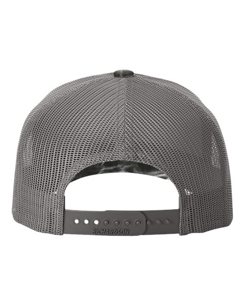 Printed Five-Panel Trucker Cap - Mossy Oak Elements Blacktip/ Charcoal Back