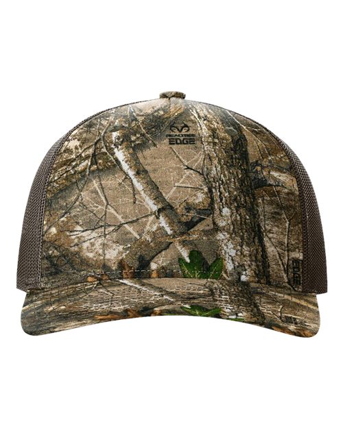 Printed Five-Panel Trucker Cap - Realtree Edge/ Brown Front