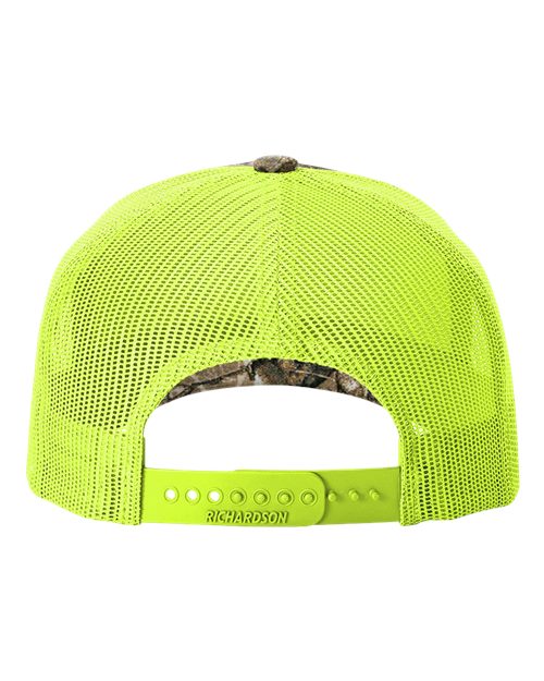 Printed Five-Panel Trucker Cap - Realtree Edge/ Neon Yellow Back