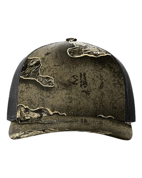 Printed Five-Panel Trucker Cap - Realtree Escape/ Black Front