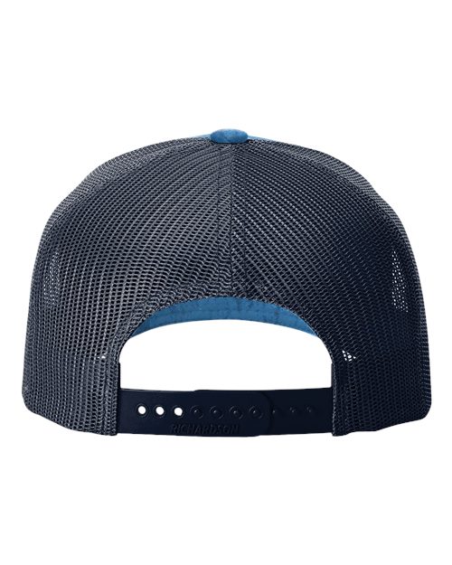 Printed Five-Panel Trucker Cap - Realtree Fishing Light Blue/ Navy Back