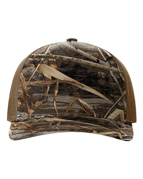 Printed Five-Panel Trucker Cap - Realtree Max-7/ Buck Front