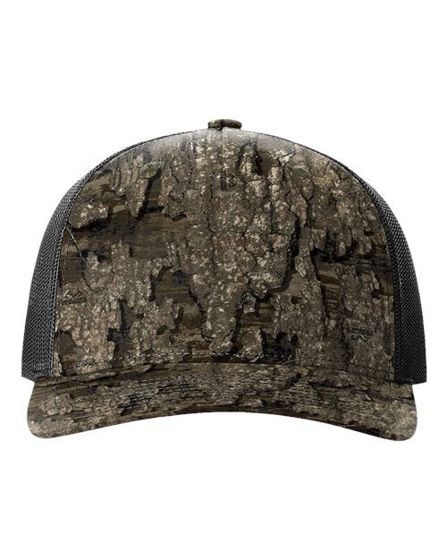 Printed Five-Panel Trucker Cap - Realtree Timber/ Black Front