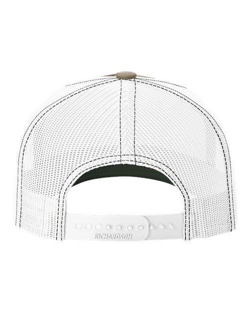 Printed Five-Panel Trucker Cap - Green Camo/ White Back