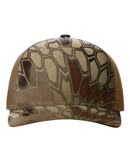 Printed Five-Panel Trucker Cap - Kryptek Highlander/ Buck Front
