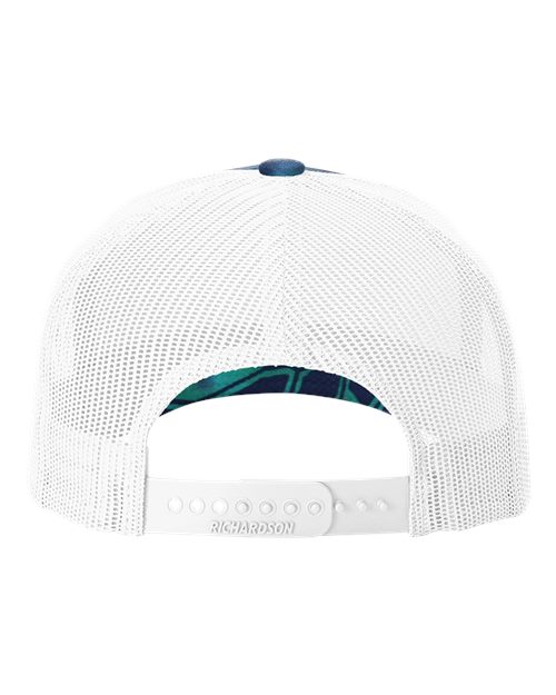 Printed Five-Panel Trucker Cap - Kryptek Pontus/ White Back