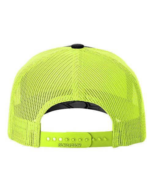 Printed Five-Panel Trucker Cap - Kryptek Typhon/ Neon Yellow Back