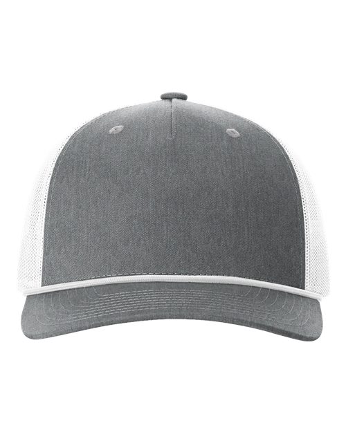 Five-Panel Trucker Rope Cap - Heather Grey/ White Front