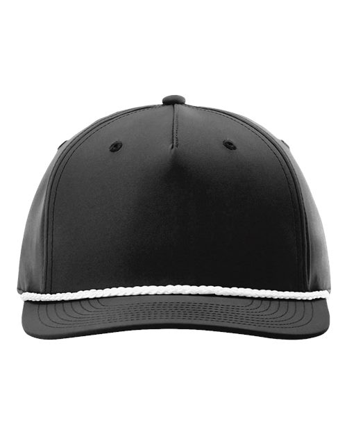 Five-Panel Classic Rope Cap - Black/ White Front