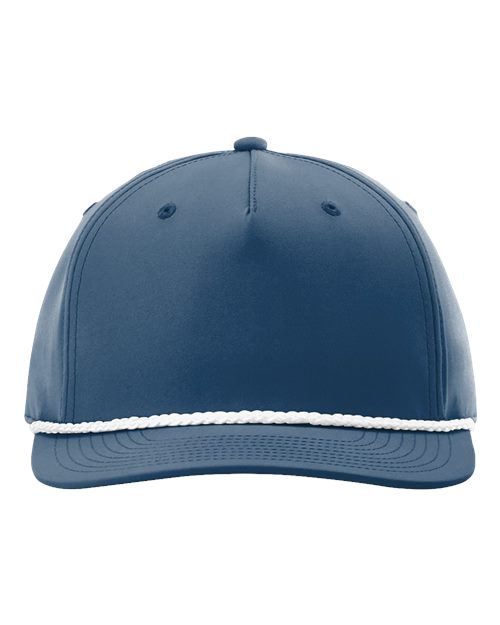 Five-Panel Classic Rope Cap - Light Blue/ White Front
