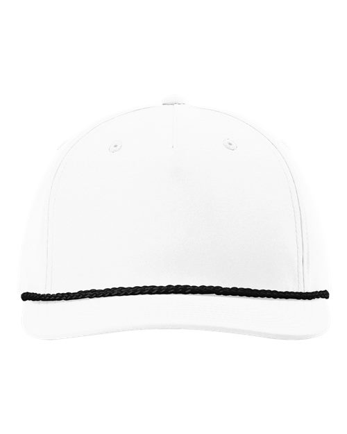 Five-Panel Classic Rope Cap - White/Black Front
