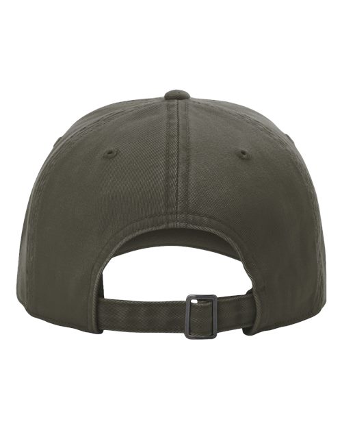 Peach Twill Dad Hat - Army Green Back