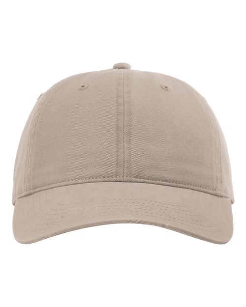 Peach Twill Dad Hat - Dark Khaki Front