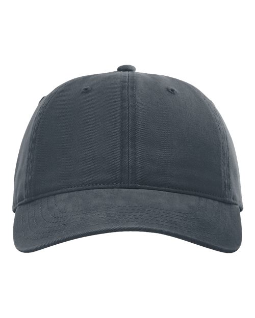 Peach Twill Dad Hat - Navy Front