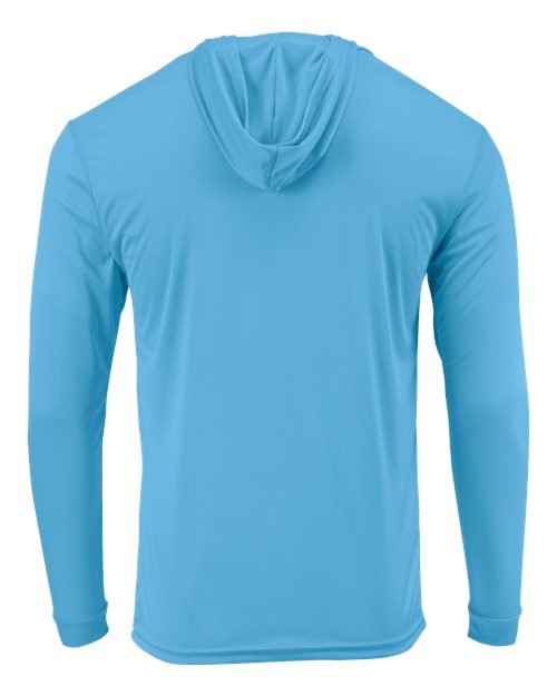 Unisex Bahama Performance Hooded Long Sleeve T-Shirt - Bimini Blue Back