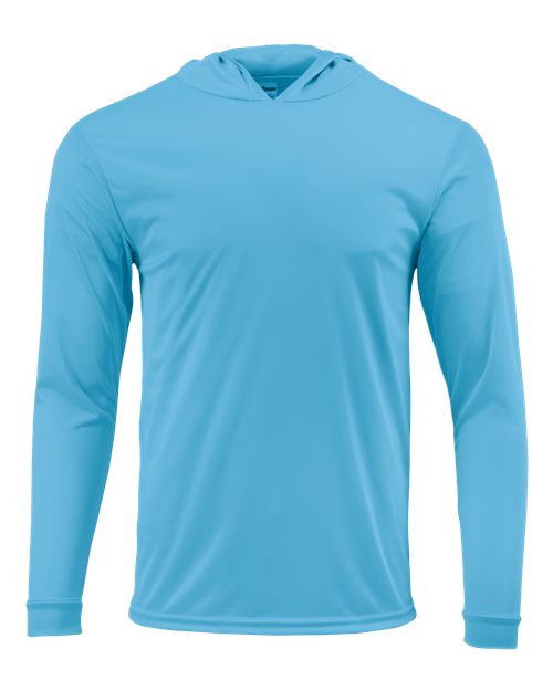 Unisex Bahama Performance Hooded Long Sleeve T-Shirt - Bimini Blue Front