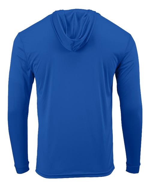 Unisex Bahama Performance Hooded Long Sleeve T-Shirt - Royal Back
