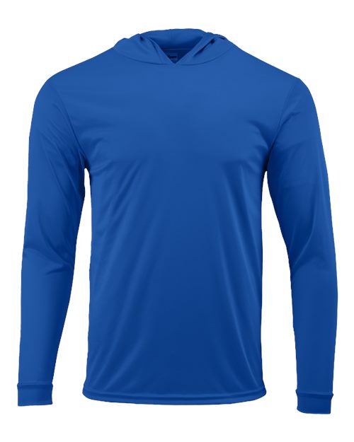Unisex Bahama Performance Hooded Long Sleeve T-Shirt - Royal Front