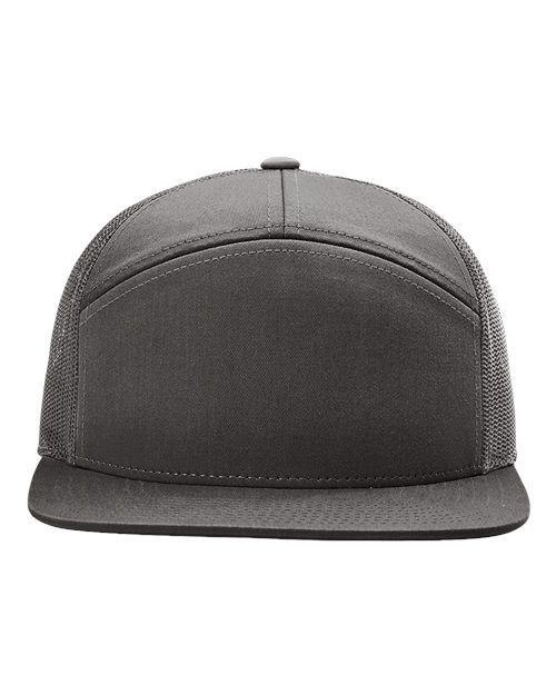 Seven-Panel Trucker Cap - Charcoal Front