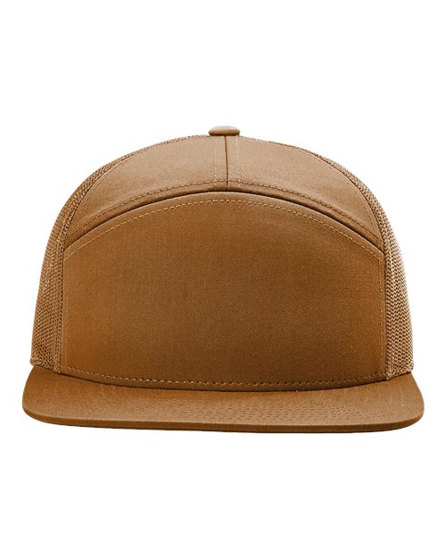 Seven-Panel Trucker Cap - Caramel Front