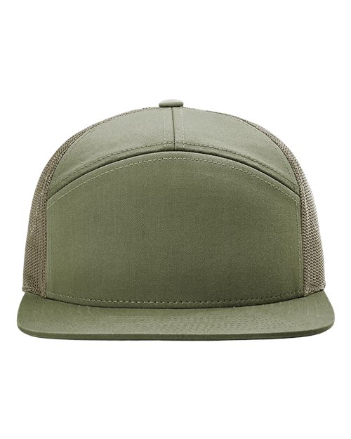 Seven-Panel Trucker Cap - Loden Green Front