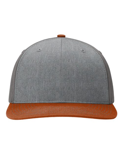 Twill Back Trucker Cap - Heather Grey/ Charcoal/ Dark Orange Front