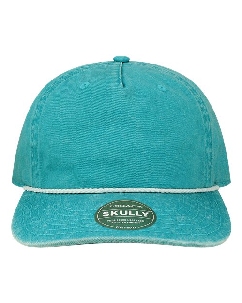 Skully Rope Cap - Aqua Front