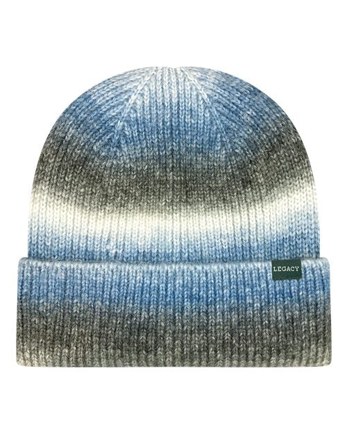 Tie-Dyed Ribbed Beanie - Blue Ice Back