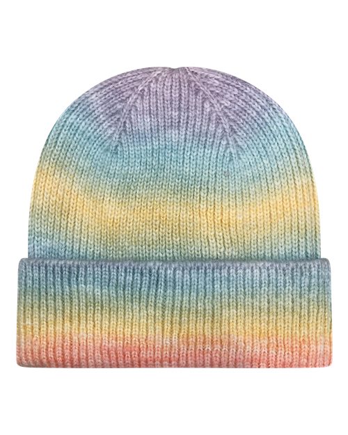 Tie-Dyed Ribbed Beanie - Sherbet Front