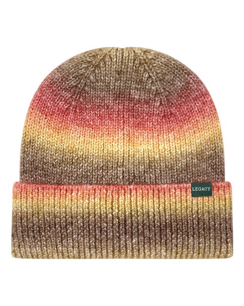 Tie-Dyed Ribbed Beanie - Sunset Back