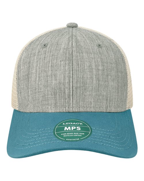 Mid-Pro Snapback Trucker Cap - Melange Grey/ Pacific Blue/ Stone Front