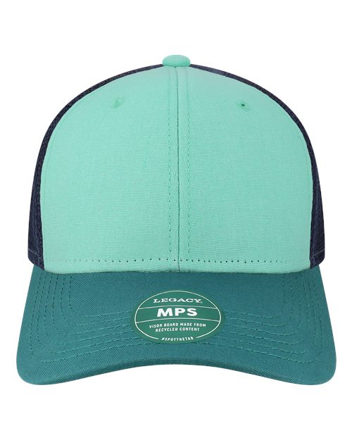 Mid-Pro Snapback Trucker Cap - Mint/ Marine/ Navy Front