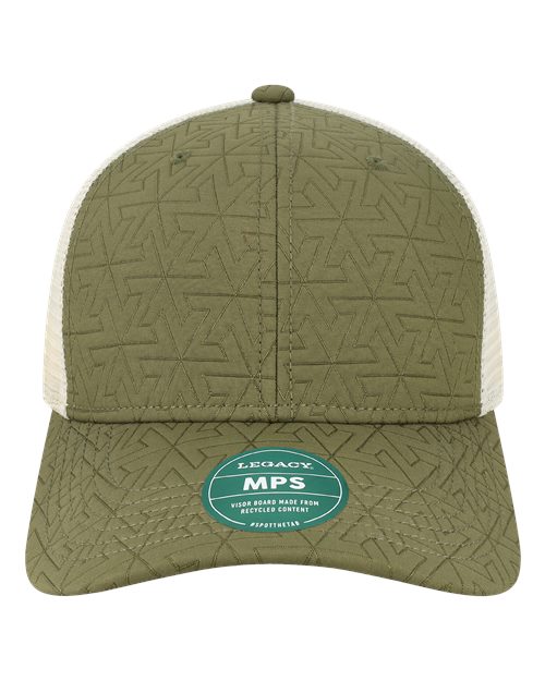 Mid-Pro Snapback Trucker Cap - Olive Z - Quilted Front