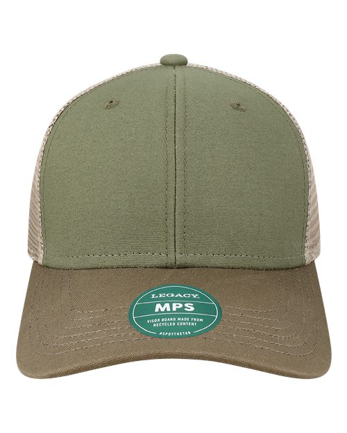 Mid-Pro Snapback Trucker Cap - Olive/ Dark Olive/ Dark Khaki Front