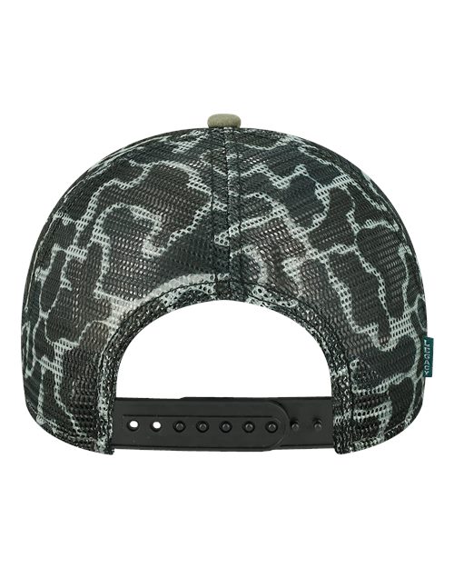Mid-Pro Snapback Trucker Cap - Olive/ Grey/ Grey Camo Back