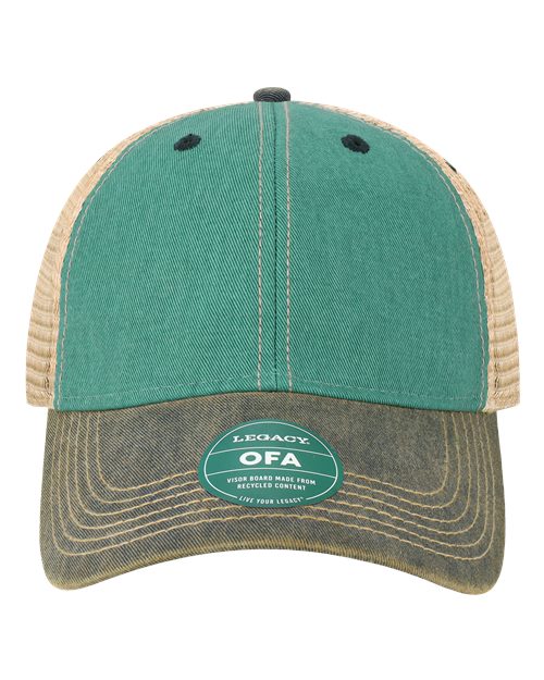 Old Favorite Trucker Cap - Aqua Blue/ Navy Front