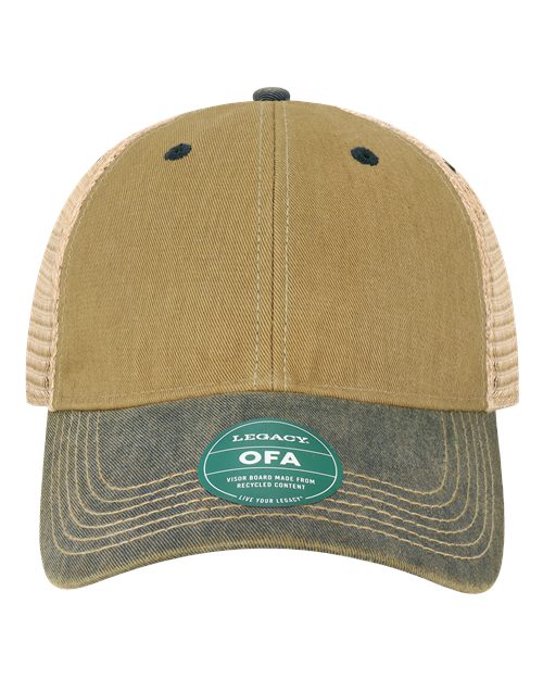 Old Favorite Trucker Cap - Dark Tan/ Navy Front
