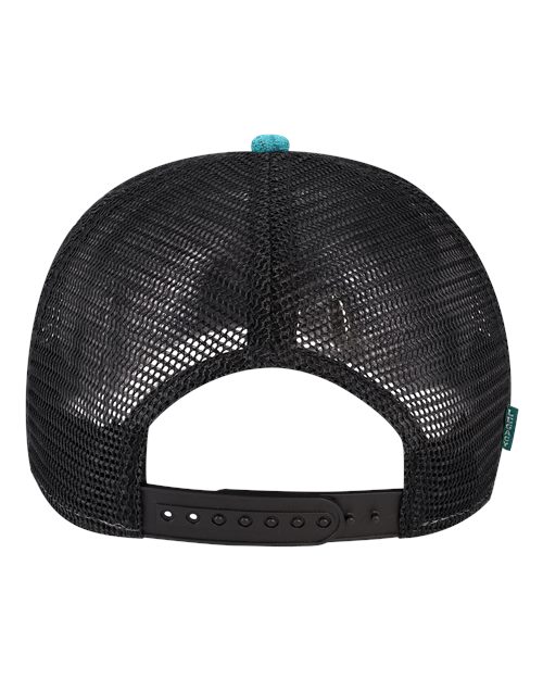 Five-Panel Adjustable Cap - Aqua Aztec/ Black Back
