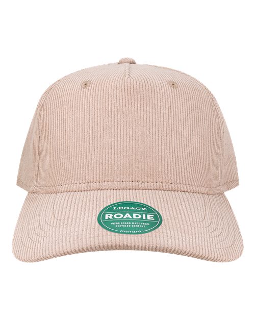 Five-Panel Adjustable Cap - Dusty Rose Corduroy Front