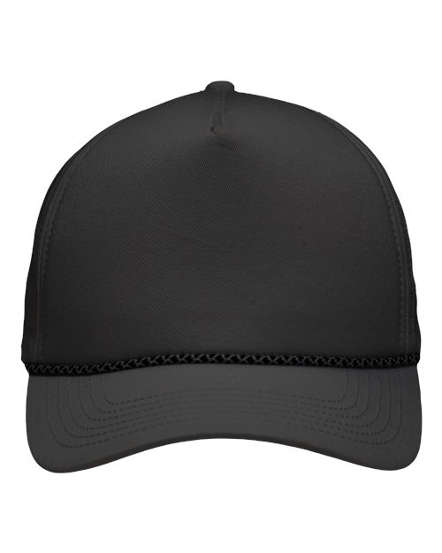 Five-Panel Rope Heritage Fit Cap - Charcoal Front