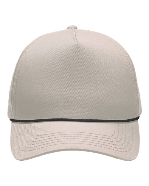 Five-Panel Rope Heritage Fit Cap - Khaki Front