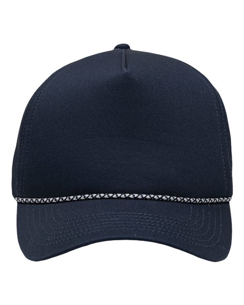 Five-Panel Rope Heritage Fit Cap - Navy Front
