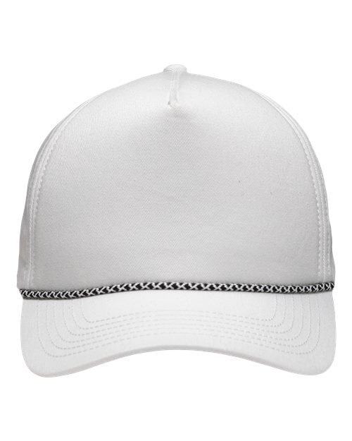 Sportsman Five-Panel Rope Heritage Fit Cap - White Front