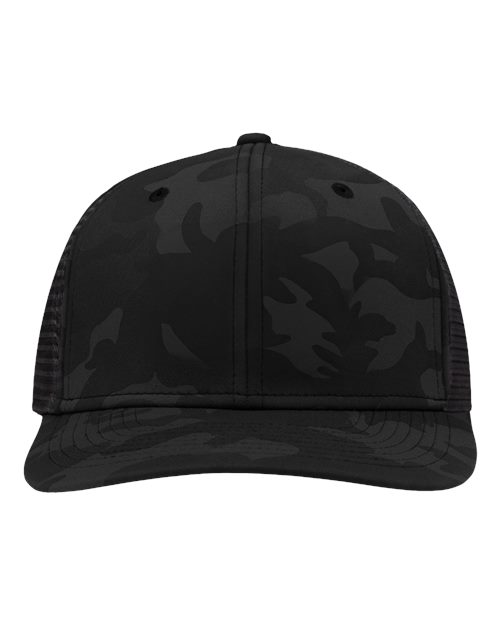 Traditional Lo-Pro Mesh Back Trucker Fit Cap - Black Camo/ Black Front
