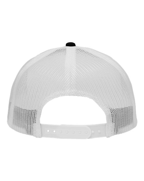 Traditional Lo-Pro Mesh Back Trucker Fit Cap - Chino Black/ White Back
