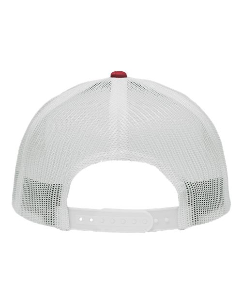Traditional Lo-Pro Mesh Back Trucker Fit Cap - Chino Cardinal/ White Back