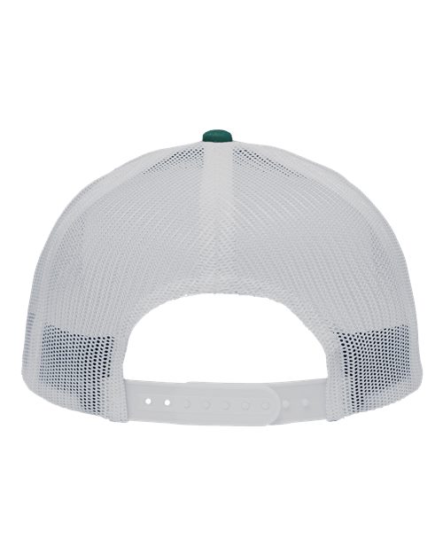 Traditional Lo-Pro Mesh Back Trucker Fit Cap - Chino Forest Green/ White Back