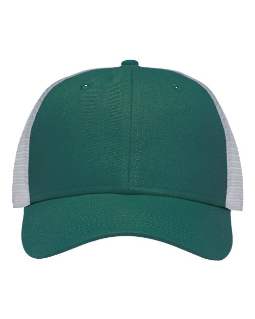 Sportsman Traditional Lo-Pro Mesh Back Trucker Fit Cap - Chino Forest Green/ White Front