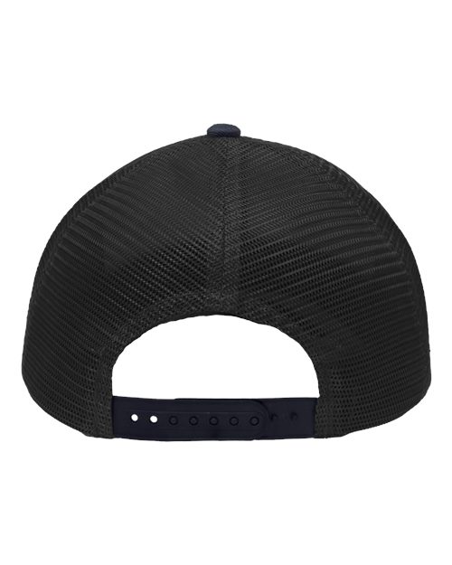 Traditional Lo-Pro Mesh Back Trucker Fit Cap - Heather Grey/ Charcoal/ Navy Back